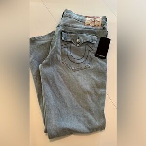 True Religion Geno SN Flap Slim jeans size 36 color Light Breezy wash NWT